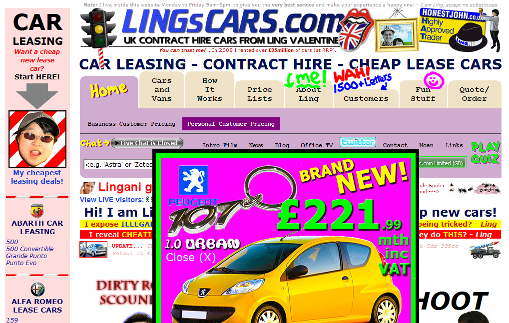 interneto svetainiu kurimas pigaus dizaino pavyzdys lingcars.com
